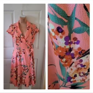 Eva mendez print wrap dress